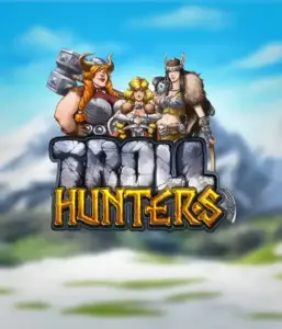 Enter the realm of "Troll Hunters," where fierce Viking warriors stand ready to battle their foes. The logo features a male and female Viking, armed and ready, with a chilly landscape. They radiate bravery and might, symbolizing the core of the game's adventurous theme.